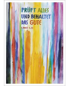 Postkarte 10 Ex. 'Prüft alles und behaltet das Gute!        1. Thessalonicher 5,21'