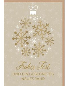 Faltkarte "Frohes Fest" - Weihnachtskugel