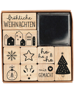 Stempel-Set 'Weihnachten' 10-tlg. in Box