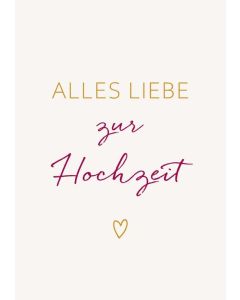 Postkarte 6 Ex. 'Alles Liebe zur Hochzeit'