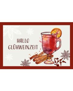 Glühweinkarte 'Hallo Glühweinzeit'