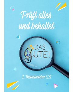 Postkarte  'Prüft alles und behaltet das Gute!              1. Thessalonicher 5,21'