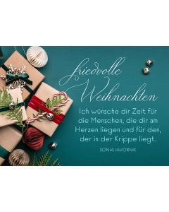 Postkarte 'Friedvolle Weihnachten'