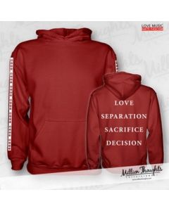 Hoodie Red 'Words' Gr.XL