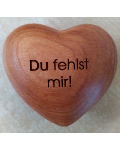 Holzherz 'Du fehlst mir!'