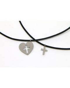 Schmuck-Set Herz und Kreuz