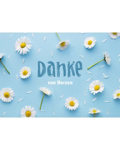 Postkarte 'Danke von Herzen' 1EX