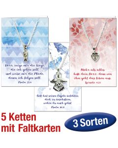 Paket 'Halsketten mit Faltkarten' 5 Ex.