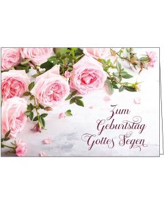 Faltkarte Geburtstag 'Rosa Rosen'