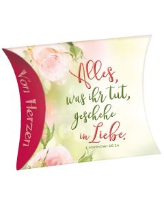 Herz-Seife 'Alles, was ihr tut, geschehe in Liebe.'