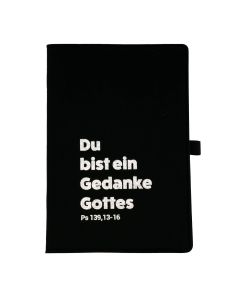 Notizbuch A5 'Du bist ein Gedanke Gottes', schwarz