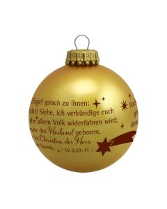 Christbaumkugel goldfarben 'Und der Engel sprach ...'