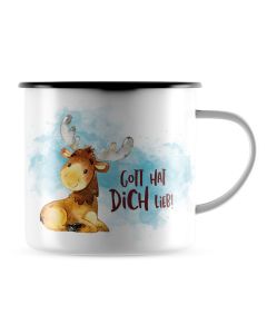 Emaille-Becher 'Gott hat dich lieb'