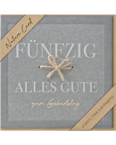 Faltkarte 'Fünfzig - Alles Gute zum Geburtstag'