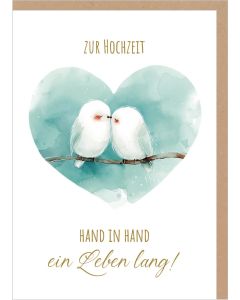 Faltkarte 'Zur Hochzeit - Hand in Hand ein Leben lang!'