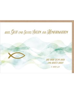 Faltkarte 'Alles Gute und Gottes Segen zur Konfirmation'