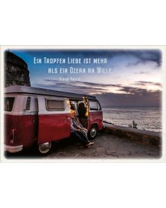 Postkarte 'Ein Tropfen Liebe ist mehr als ein Ozean an Wille.' 12 x