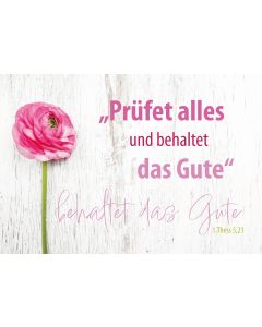 Postkarte 10 Ex. 'Prüfet alles und behaltet das Gute'       1. Thessalonicher 5,21