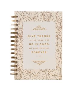 Hardcover-Notizbuch mit Spiralbindung – Psalm 106:1 „Gib Dank“